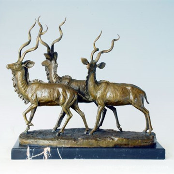 Animal Statue Antelope Family Bronze Sculpture, Milo Tpal-100